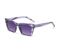 RRNTTTM Gafas de sol de lujo estilo retro con forma de ojo de gato para mujer, diseño de estampado de leopardo morado, lentes degradadas, gafas de sol de moda para hombre, protección UV400, rayas mo