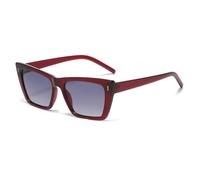 RRNTTTM Gafas de sol de lujo estilo retro con forma de ojo de gato para mujer, diseño de leopardo morado, lentes degradadas, gafas de sol de moda para hombre, protección UV400, rojo degradado, una