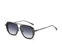RRNTTTM Gafas de sol de lujo retro degradadas de doble haz para mujer, estilo punk Y2K, montura fina, diseño de patillas, gafas de sol modernas para hombre, UV400, gris plomo, una