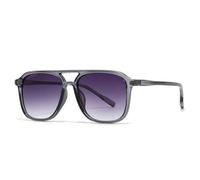 RRNTTTM Gafas de sol de moda con doble puente para mujer, estilo retro, color azul y verde, gafas de sol degradadas de tendencia para hombre, protección UV400 (gris degradado gris).