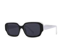 RRNTTTM Gafas de sol de moda con montura grande para mujer y hombre, estilo vintage, estilo punk, populares para exteriores, de gran tamaño, con protección UV400 (patas negras y blancas).