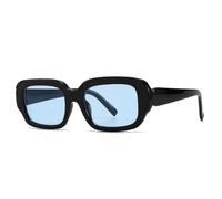 RRNTTTM Gafas de sol de moda con montura grande para mujer y hombre, estilo vintage, estilo punk, populares para exteriores, de gran tamaño, con protección UV400 (negro y azul).