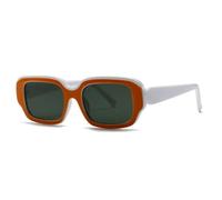 RRNTTTM Gafas de sol de moda con montura grande para mujer y hombre, estilo vintage, estilo punk, populares para exteriores, de gran tamaño, con protección UV400 (naranja y verde).