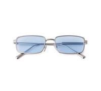 RRNTTTM Gafas de sol de moda con montura metálica azul para hombre y mujer, estilo vintage, estrechas, para conducir, con protección UV (5)