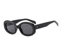 RRNTTTM Gafas de sol de moda con montura ovalada, gafas de sol retro con montura pequeña, gafas de sol estilo Y2K para fotografía callejera, para mujer, negras, una