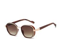 RRNTTTM Gafas de sol de piloto para hombre y mujer, estilo vintage, protección UV400, gafas de sol clásicas con textura de madera, color té degradado.