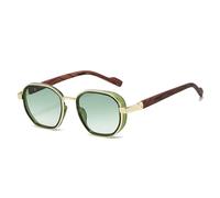 RRNTTTM Gafas de sol de piloto para hombre y mujer, estilo vintage, protección UV400, gafas de sol clásicas con textura de madera, color verde.
