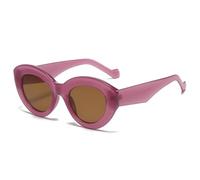RRNTTTM Gafas de sol estilo ojo de gato de gran tamaño para mujer, estilo retro, con protección UV400, ovaladas, para hombre (té morado).
