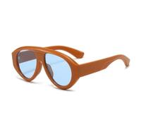RRNTTTM Gafas de sol grandes de lujo vintage para mujer, estilo punk, populares entre los hombres, gafas de sol ovaladas de moda para mujer, protección UV400 (naranja y azul).