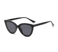RRNTTTM Gafas de sol grandes estilo ojo de gato para mujer, estilo retro minimalista, con lentes degradadas, gafas de calidad, protección UV400, color negro.