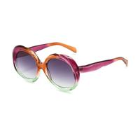 RRNTTTM Gafas de sol ovaladas de lujo con estampado de leopardo degradado multicolor retro para mujer, gafas de sol estilo punk a la moda, UV400 (morado)