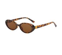 RRNTTTM Gafas de sol ovaladas de moda para mujer y hombre, estilo retro, UV400 (marrón leopardo).