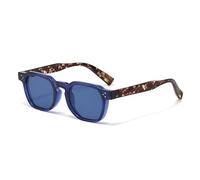 RRNTTTM Gafas de sol para mujer y hombre, estilo punk, retro, de moda, con lentes transparentes y montura UV400, color azul, una unidad.