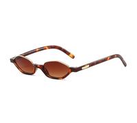 RRNTTTM Gafas de sol pequeñas de media montura para mujer, estilo ojo de gato, gafas de sol de moda con protección UV400, estampado de leopardo.