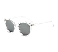RRNTTTM Gafas de sol polarizadas de moda, marco de color suave y transparente, lentes transparentes, gafas de sol clásicas vintage para hombres (plata y negro)