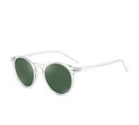 RRNTTTM Gafas de sol polarizadas de moda, montura de color suave y transparente, lentes transparentes, gafas de sol clásicas vintage para hombres (verde)