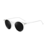 RRNTTTM Gafas de sol polarizadas de moda, montura de color suave y transparente, lentes transparentes, gafas de sol clásicas vintage para hombres (negro)