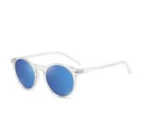 RRNTTTM Gafas de sol polarizadas de moda, montura de color suave y transparente, lentes transparentes, gafas de sol clásicas vintage para hombres (azul)