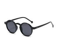 RRNTTTM Gafas de sol redondas para hombre y mujer, estilo vintage, color negro, con protección UV400 (negro)