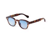 RRNTTTM Gafas de sol redondas vintage para mujer y hombre, con remaches retro, lentes amarillas y azules, UV400 (11)