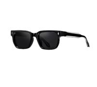 RRNTTTM Gafas de sol retro con remaches y protección UV400 (Negro Gris)