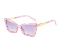 RRNTTTM Gafas de sol retro de lujo con estampado de leopardo estilo ojo de gato para mujer, tonos degradados de colores caramelo, diseño para exteriores, gafas de sol para hombre UV400, morado doble