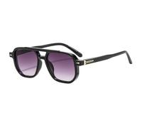 RRNTTTM Gafas de sol retro para hombre, montura de doble haz, estilo casual y moderno, color negro degradado y gris.
