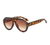 RRNTTTM Gafas de sol retro para mujer, con degradado, con protección UV400, para hombre (gradiente de té de leopardo)