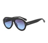 RRNTTTM Gafas de sol retro para mujer, con degradado, con protección UV400, para hombre (negro, gris y azul)