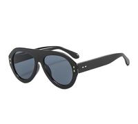 RRNTTTM Gafas de sol retro para mujer, con degradado, con protección UV400, para hombre (negro y gris)