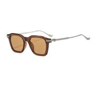 RRNTTTM Gafas de sol retro para mujer, protección UV400, montura de lentes transparentes, gafas para hombre (marrón té)