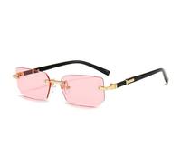 RRNTTTM Gafas de sol sin montura para mujer y hombre, gafas de sol para mujer y hombre, para viajar en verano, color rosa, uno