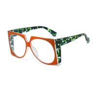 RRNTTTM Gafas de sol vintage de gran tamaño para mujer y hombre, estilo punk, con montura grande, de diseñador de lujo, con protección UV400 (naranja transparente).