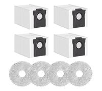 Rrochio 4 Paños y 4 Bolsas de Polvo para Dreame L10s Ultra Gen 2, X40/X50 Ultra Complete, L10s Pro Gen 2, L40s Pro Ultra, L10s Plus, L40 Ultra Ae, Kit de Accesorios para Robot Aspirador