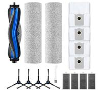 Rrochio Kit de Accesorios para ECOVACS DEEBOT X8 Omni, Repuestos Compatible con X8 Pro Omni, 1 Cepillos Principales, 4 Cepillos Laterales, 2 Paños, 4 Bolsas, 4 Filtros HEPA