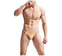 Rrongwn Bragas sin espalda para hombre, bragas sin espalda, calzoncillos gay, con bolsa, tanga, ropa interior atractiva, bikini Ouvert transparente, ropa de San Valentín, caqui, Talla única