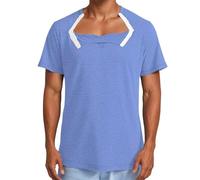 Rrongwn Camisa Después De Operaciones Unisex Cirugía Del Hombro Izquierdo Y Derecho Lado Snap Acceso Recuperación Camiseta Para Mujeres Y Hombres, azul, 3XL