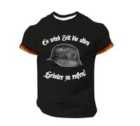 Rrongwn Camiseta de Alemania para hombre de la Segunda Guerra Mundial, camiseta estampada holgada de manga corta, ligera, informal, camiseta deportiva, tiempo libre, camisetas musculosas, algodón
