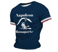 Rrongwn Camiseta deportiva para hombre Napoleón con estampado de secado rápido, transpirable, camiseta de entrenamiento, manga corta, elástica, cómoda, suelta, para tiempo libre, camiseta deportiva