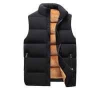 Rrongwn Chaleco acolchado para hombre, cuello alto, sherpa, acolchado, naranja, acolchado, cálido, grueso, cálido, térmico, frío, oficina, trabajo, entrega, depósito, ropa de trabajo de invierno