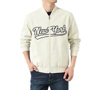 Rrongwn Chaqueta bomber para hombre New York College Chaqueta transpirable Chaqueta de entretiempo clásica Chaqueta de ocio de manga larga para exteriores, cuello alto, chaqueta de piloto cómoda