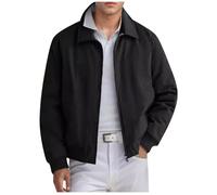 Rrongwn Chaqueta de hombre con solapa, chaqueta de entretiempo, transpirable, chaqueta de aviador, corte regular, chaqueta bomber, chaqueta cortavientos, chaqueta clásica para hombre, chaqueta ligera