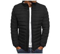 Rrongwn Chaqueta de plumón para hombre, ligera, chaqueta acolchada básica, chaqueta de entretiempo, chaqueta softshell, estilo deportivo, chaqueta de aislamiento, chaqueta cortavientos, chaqueta