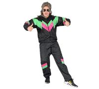 Rrongwn Disfraz de discoteca para hombre de los años 90 y 80, traje de entrenamiento retro para hombres y mujeres, traje de discoteca de cuerpo completo, chaqueta y pantalones, ropa de fiesta temática