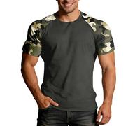 Rrongwn Gym Tshirt Herren Dj T-Shirt Vintage Frühling Sommer Casual Kurzarm T-Shirt Rundhals Top atmungsaktiv Trainingsshirt, Negro , M