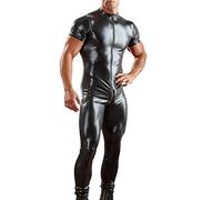 Rrongwn Mono para hombre con aspecto mojado, camiseta sexy, lencería, ropa de club, ropa personalizada, para hombre, estilo hipster, piel sintética, laca, aspecto de látex, camiseta para hombre,