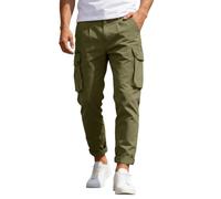 Rrongwn Pantalones cargo de algodón para hombre, pantalones de chándal para hombre, pantalones largos holgados, pantalones de tiempo libre, pantalones con varios bolsillos, pantalones de senderismo