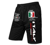Rrongwn Pantalones cortos de deporte para hombre, pantalones cortos de deporte, bandera de Italia, pantalones cortos con bolsillo y cordón, pantalones chinos informales, pantalones de verano