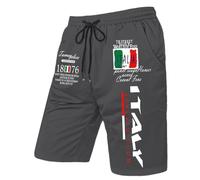 Rrongwn Pantalones cortos de deporte para hombre, pantalones cortos de deporte, bandera de Italia, pantalones cortos con bolsillo y cordón, pantalones chinos informales, pantalones de verano