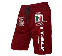 Rrongwn Pantalones cortos de deporte para hombre, pantalones cortos de deporte, bandera de Italia, pantalones cortos con bolsillo y cordón, pantalones chinos informales, pantalones de verano